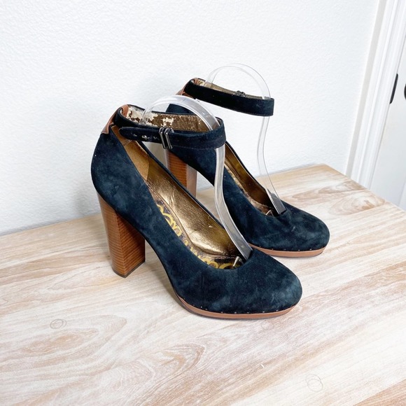 sam edelman lyla black suede high heels 9 - Picture 8 of 16